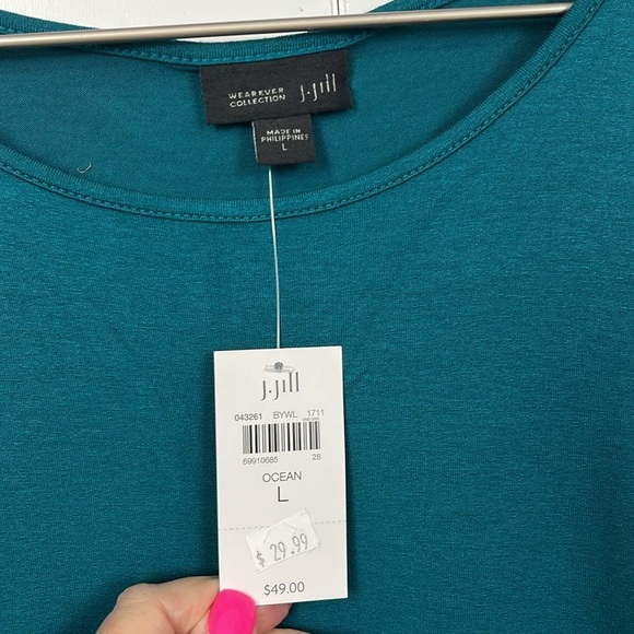 J. Jill Womens Tank/Tunic L Ocean Pullover Sleeveless Rayon/Lycra  Pretty NWT - Picture 2 of 11